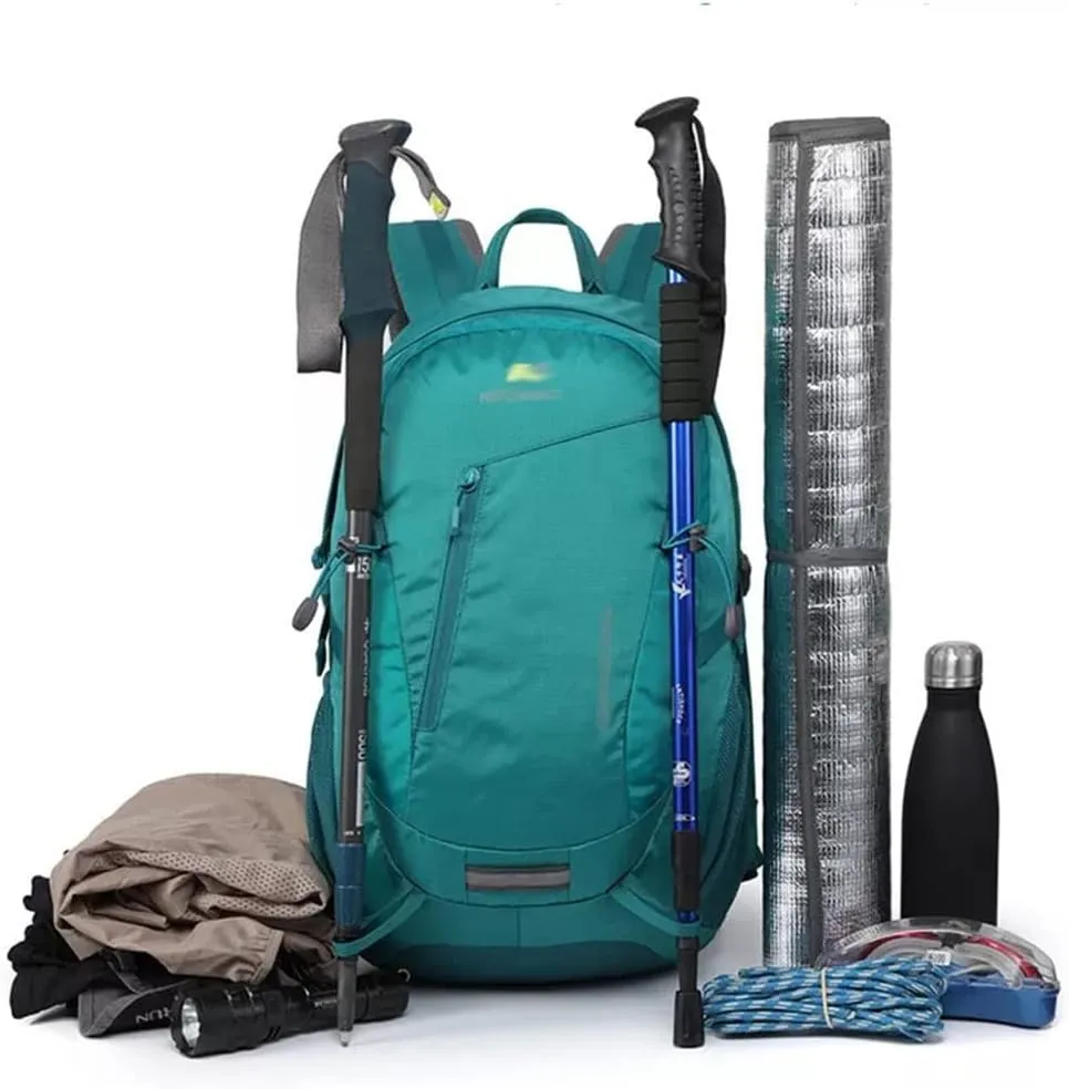 30L Outdoor Mountaineering Bag Travel Backpack Portable Mountaineering Hiking Men's and Women's Bag(Black)