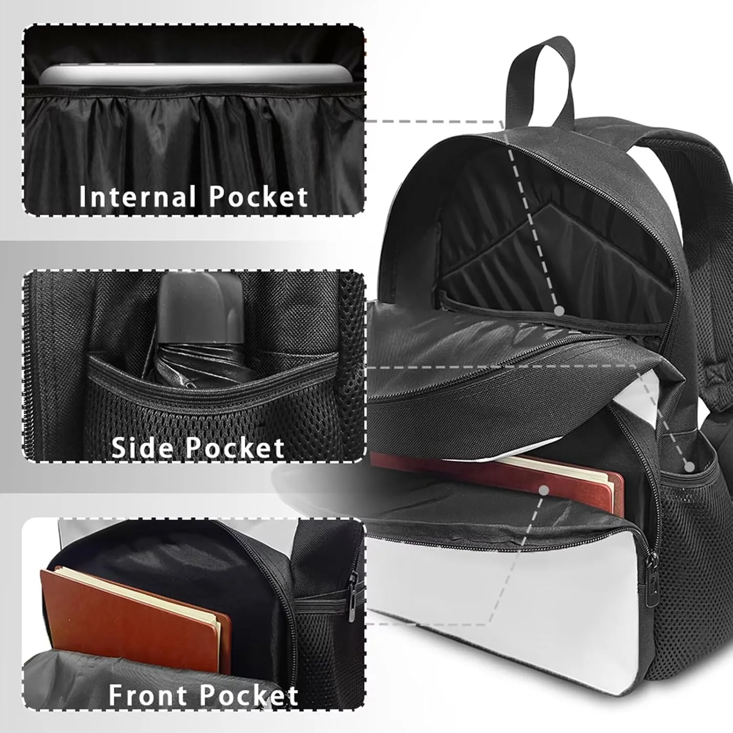 3D Dachshund Dog Print Backpack Set for Boys Girls Book Bag with Zipper Large Capacity Laptop Backpack 3 Pcs Bookbag Lunch Box Pen Case Primary Student Back-to-School Bag