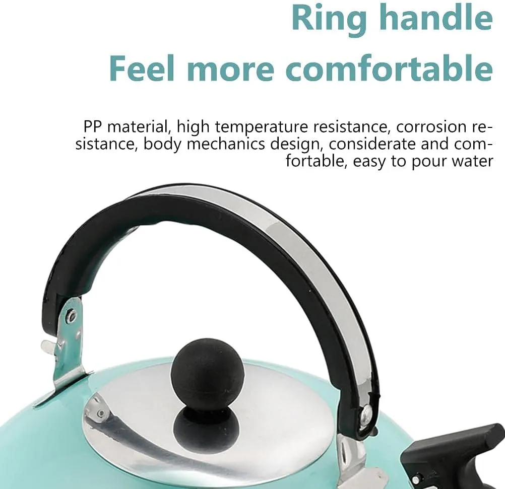 3L Tea Kettle,Stainless Steel Whistling Camping Bottle,Lightweight Tea Pot for Camping Trips Hiking Cooking Barbecue(Stainless Steel Color)