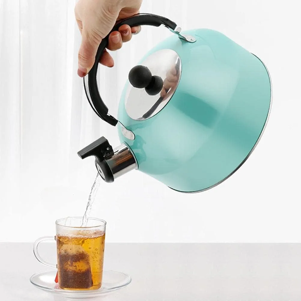 3L Tea Kettle,Stainless Steel Whistling Camping Bottle,Lightweight Tea Pot for Camping Trips Hiking Cooking Barbecue(Stainless Steel Color)