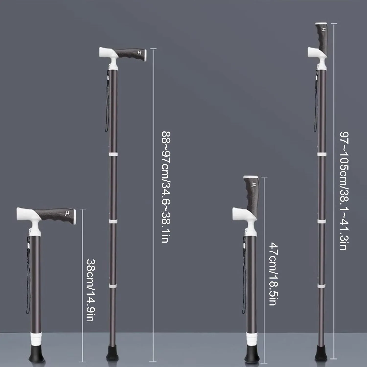 4-Sect Telescopic Trekking Poles Outdoor Walking Poles - Dual-Purpose Handle Portable Walking Stick - Retractable to 38Cm Suitable for Hiking Traveling Walking