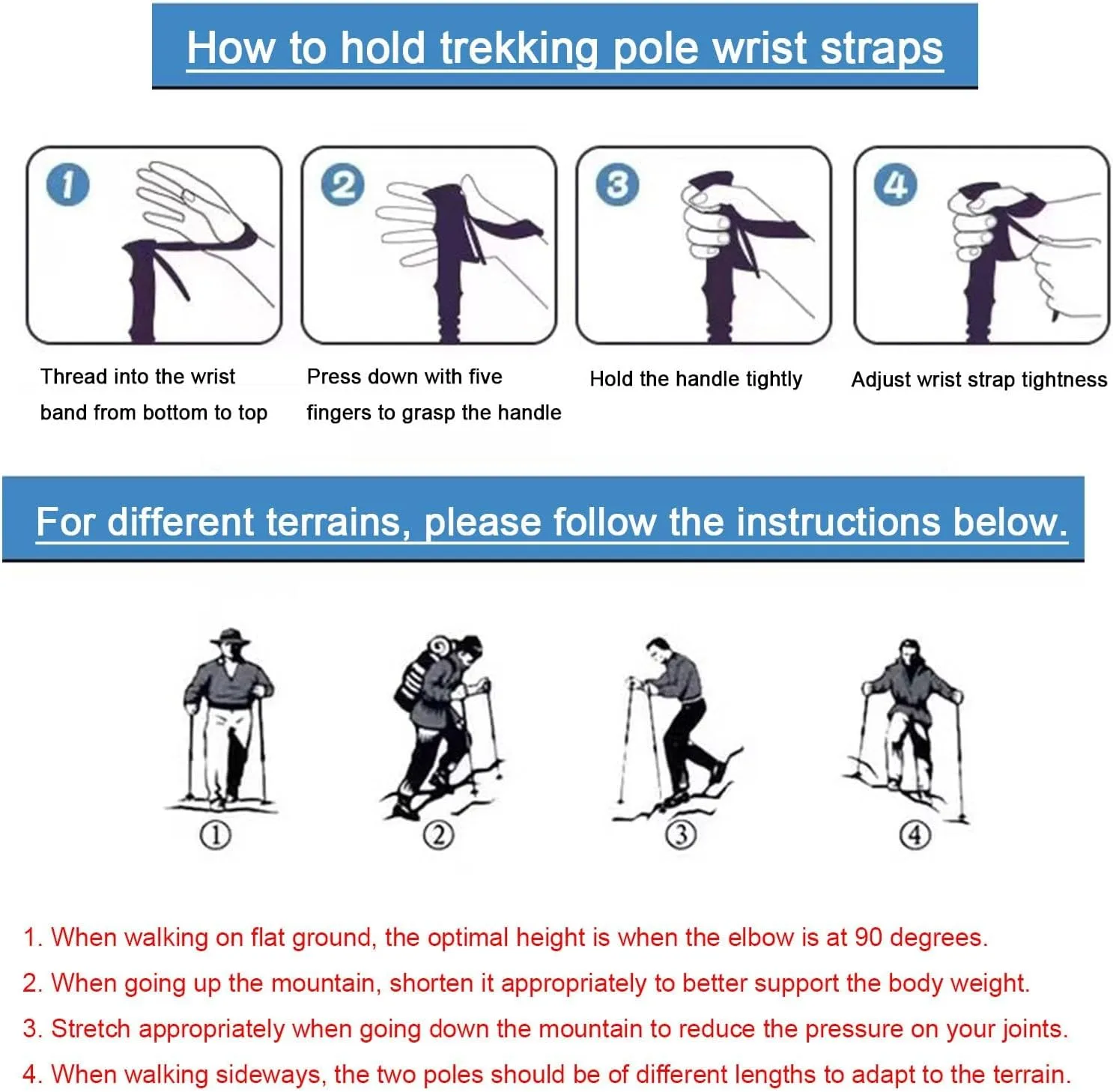 4-Sect Telescopic Trekking Poles Outdoor Walking Poles - Dual-Purpose Handle Portable Walking Stick - Retractable to 38Cm Suitable for Hiking Traveling Walking