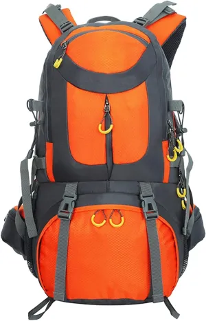 40L Hiking Backpack, Lightweight Waterproof Travel Backpack for Men Women Camping Trekking Touring Fishing (Color : Orange)
