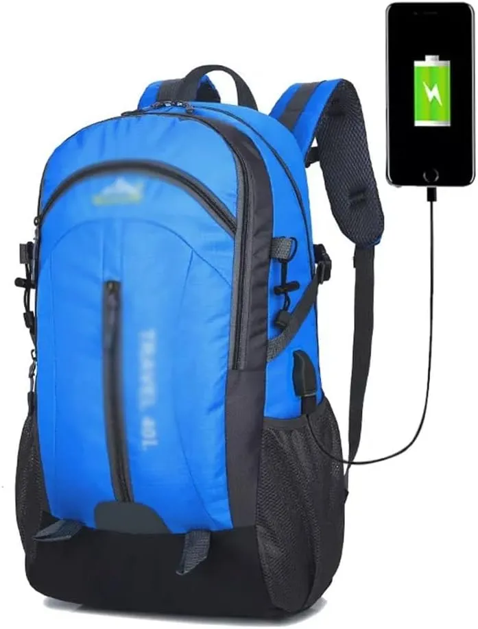 40L Mountaineering Backpack Breathable Backpack with Socket Travel Backpack Mountaineering Bag