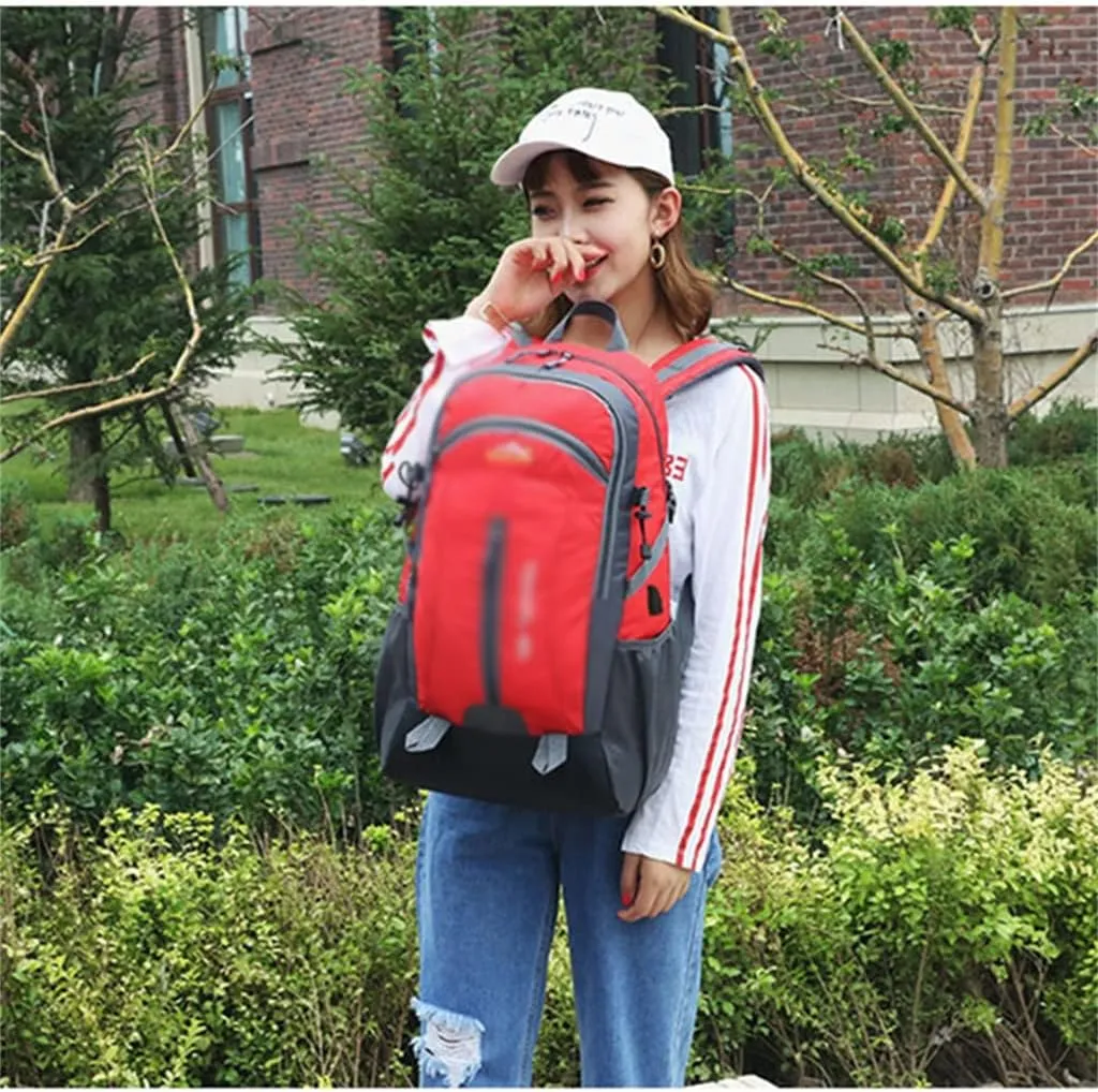 40L Mountaineering Backpack Breathable Backpack with Socket Travel Backpack Mountaineering Bag