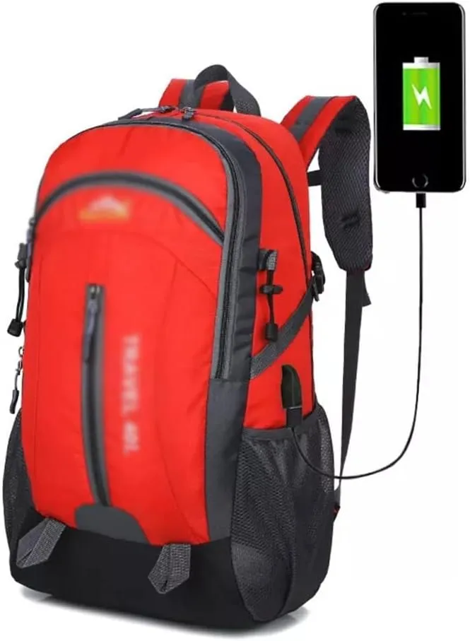 40L Mountaineering Backpack Breathable Backpack with Socket Travel Backpack Mountaineering Bag