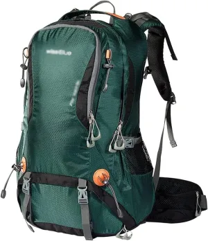 40L Water Resistant Men Women Hiking Backpack Lightweight Outdoor Sports Traveling Rucksack Cycling Mountaineering Camping Walking Daypack High Capacity (Color : Green)