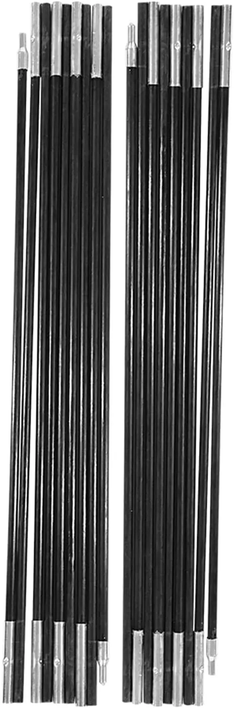 4.9M Fiberglass Camping Tent Support Rod Kit, for 7-8 Person Camping Tent, with Special for Easy Fixing to The Ground, Foldable and Lightweight