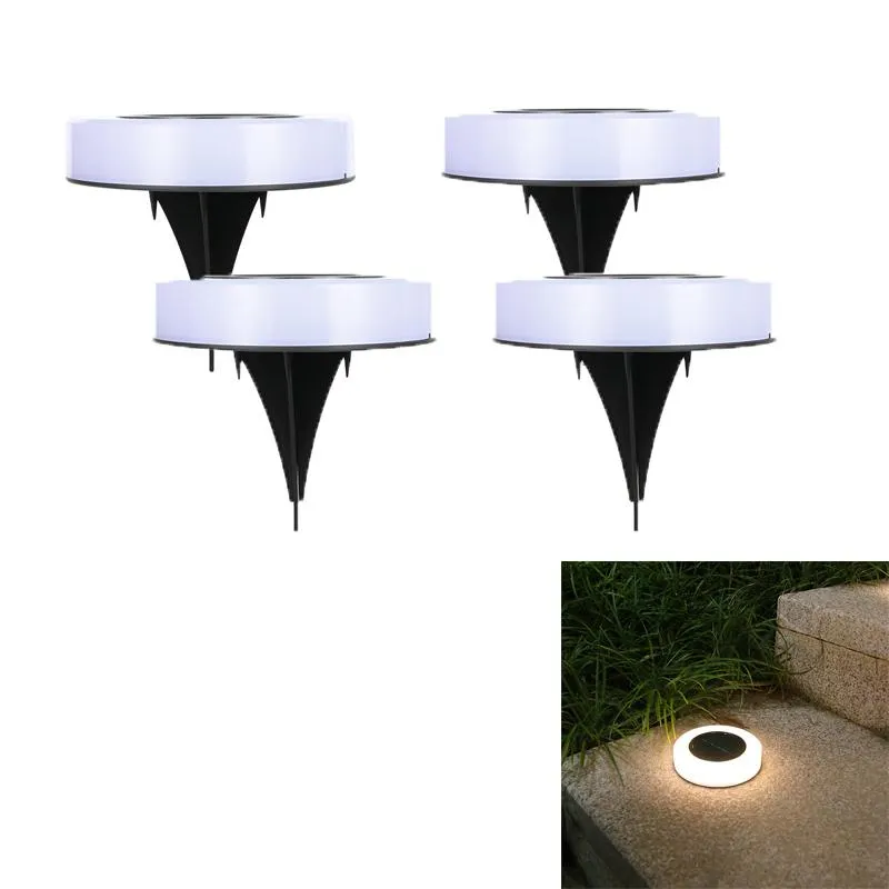 4pcs Solar Powered Underground Light 8 LEDS Lamp Lantern Waterproof Landscape Lighting for Pathway Patio Yard Lawn Decoration