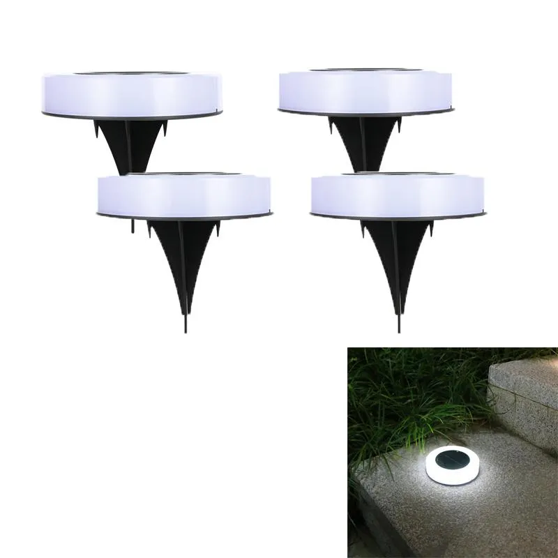 4pcs Solar Powered Underground Light 8 LEDS Lamp Lantern Waterproof Landscape Lighting for Pathway Patio Yard Lawn Decoration