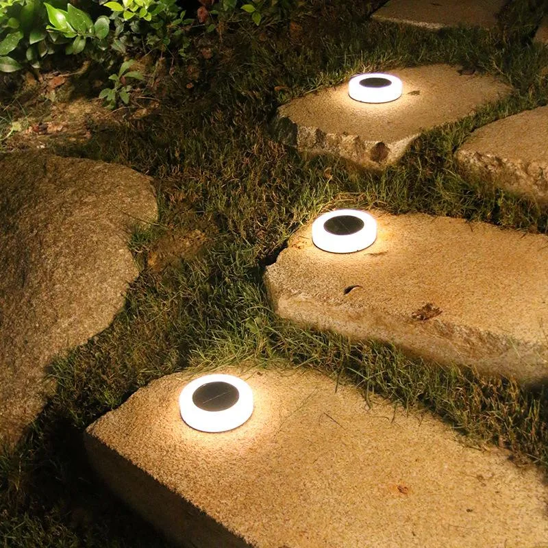 4pcs Solar Powered Underground Light 8 LEDS Lamp Lantern Waterproof Landscape Lighting for Pathway Patio Yard Lawn Decoration