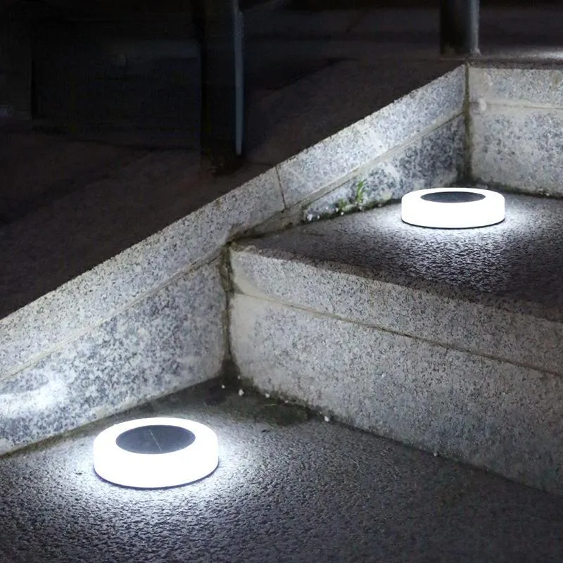 4pcs Solar Powered Underground Light 8 LEDS Lamp Lantern Waterproof Landscape Lighting for Pathway Patio Yard Lawn Decoration