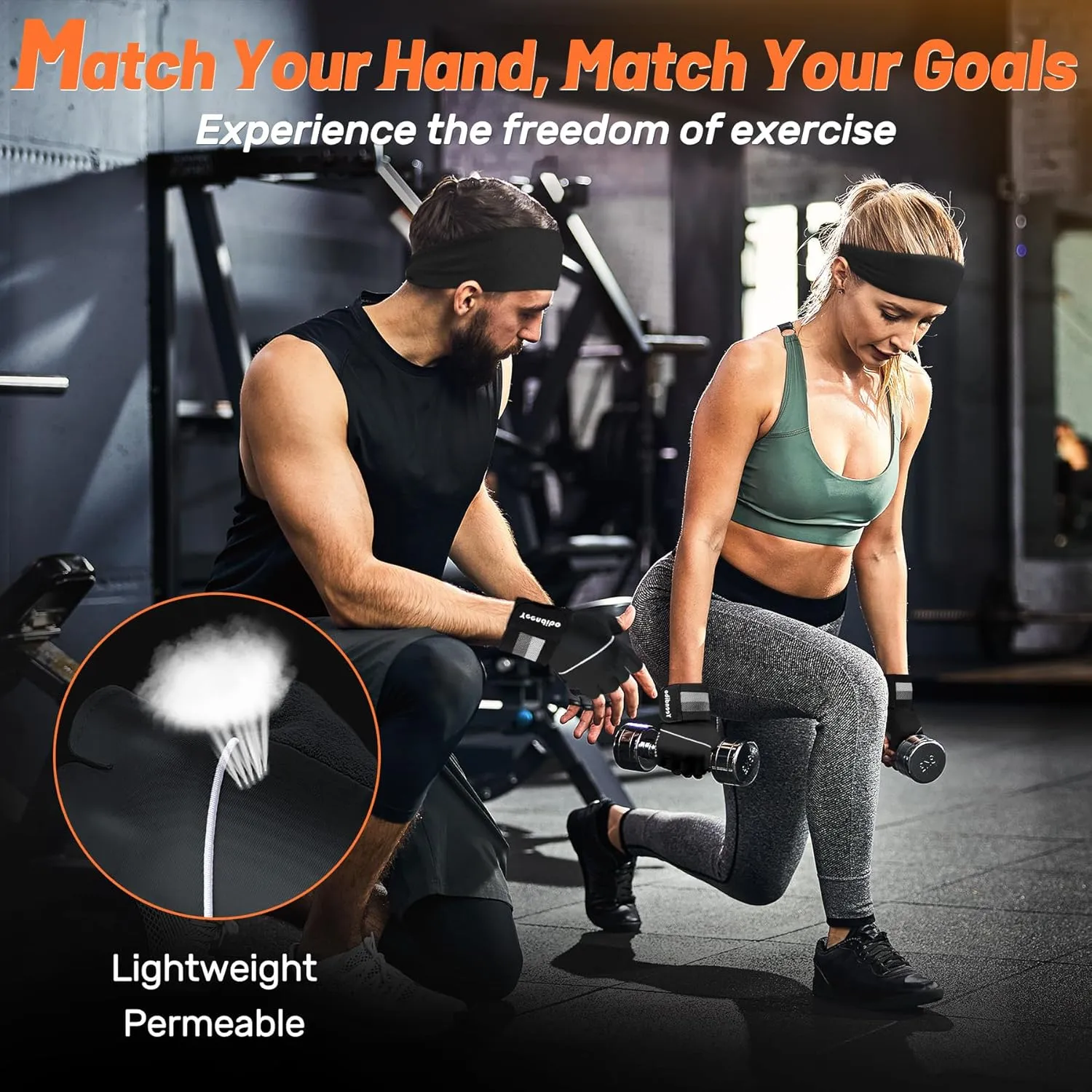 5-in-1 Workout Gloves for Men & Women, with Excellent Grip, Full Protection Exercise Weight Lifting Gym Gloves, Detachable Wrist Strap & Mesh Bag