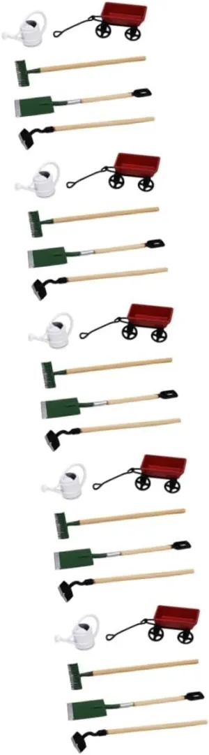 5 Sets Miniature Gardening Tool Micro Garden Decor for Dollhouse Accessories for Fairy Garden Scenes Creative Miniature Planting DIY Projects