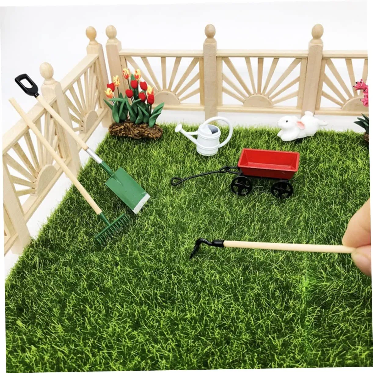 5 Sets Miniature Gardening Tool Micro Garden Decor for Dollhouse Accessories for Fairy Garden Scenes Creative Miniature Planting DIY Projects