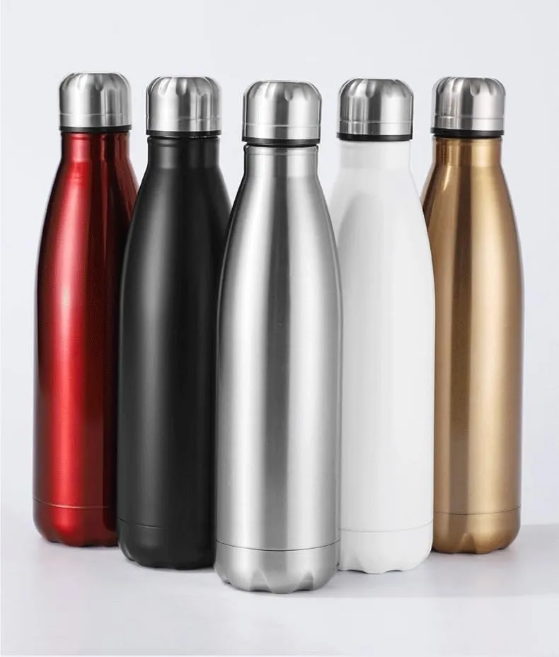 500ML Kettle, Double-layer Stainless Steel Sports Water Bottle, Suitable For Outdoor Travel And Camping(White)