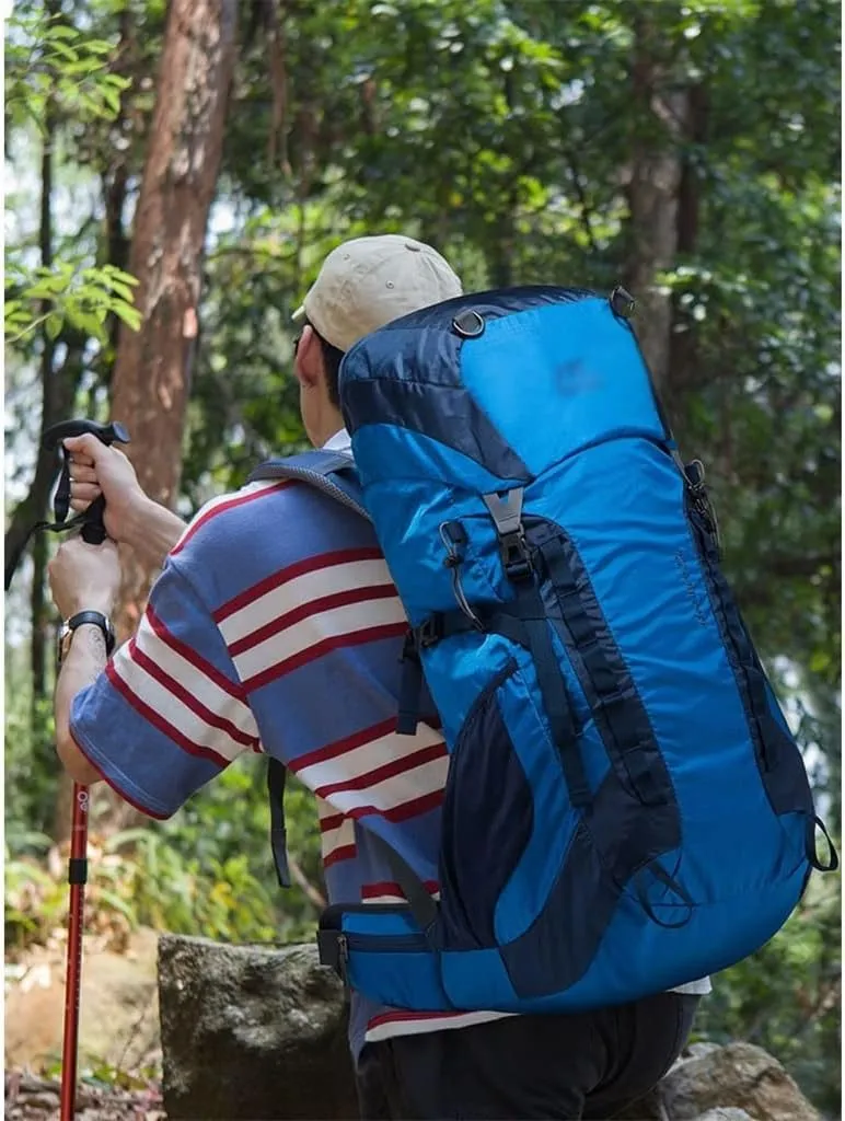 52L Outdoor Mountaineering Bag Mountaineering Backpack Mountaineering Sports Bag with Rain Cover(E)