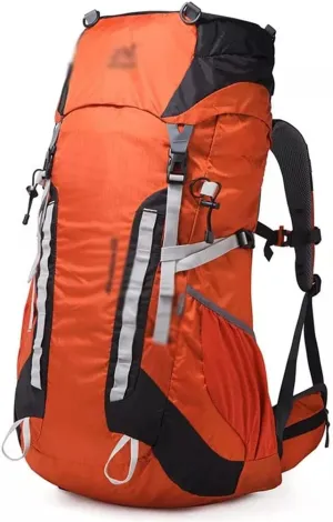 52L Outdoor Mountaineering Bag Mountaineering Backpack Mountaineering Sports Bag with Rain Cover(E)