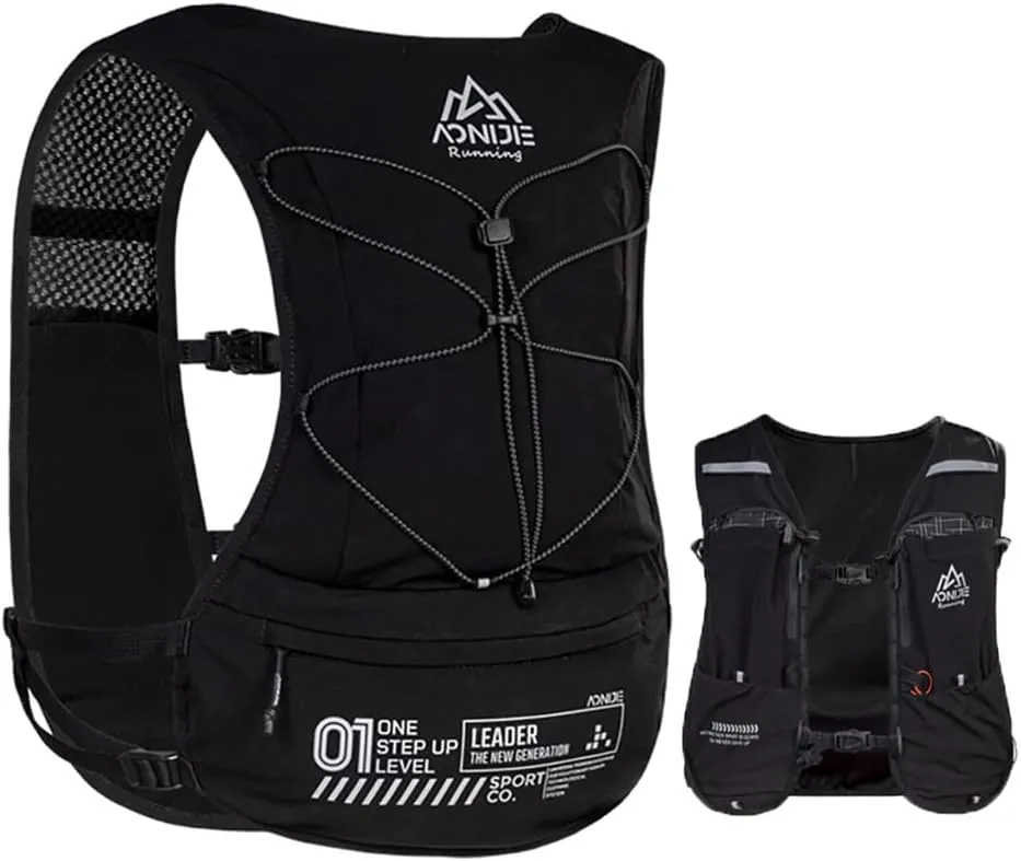 5L Running Hydration Vest Backpack for Men Women, Adjustable & Lightweight, Front & Back Pockets for Essential Storage