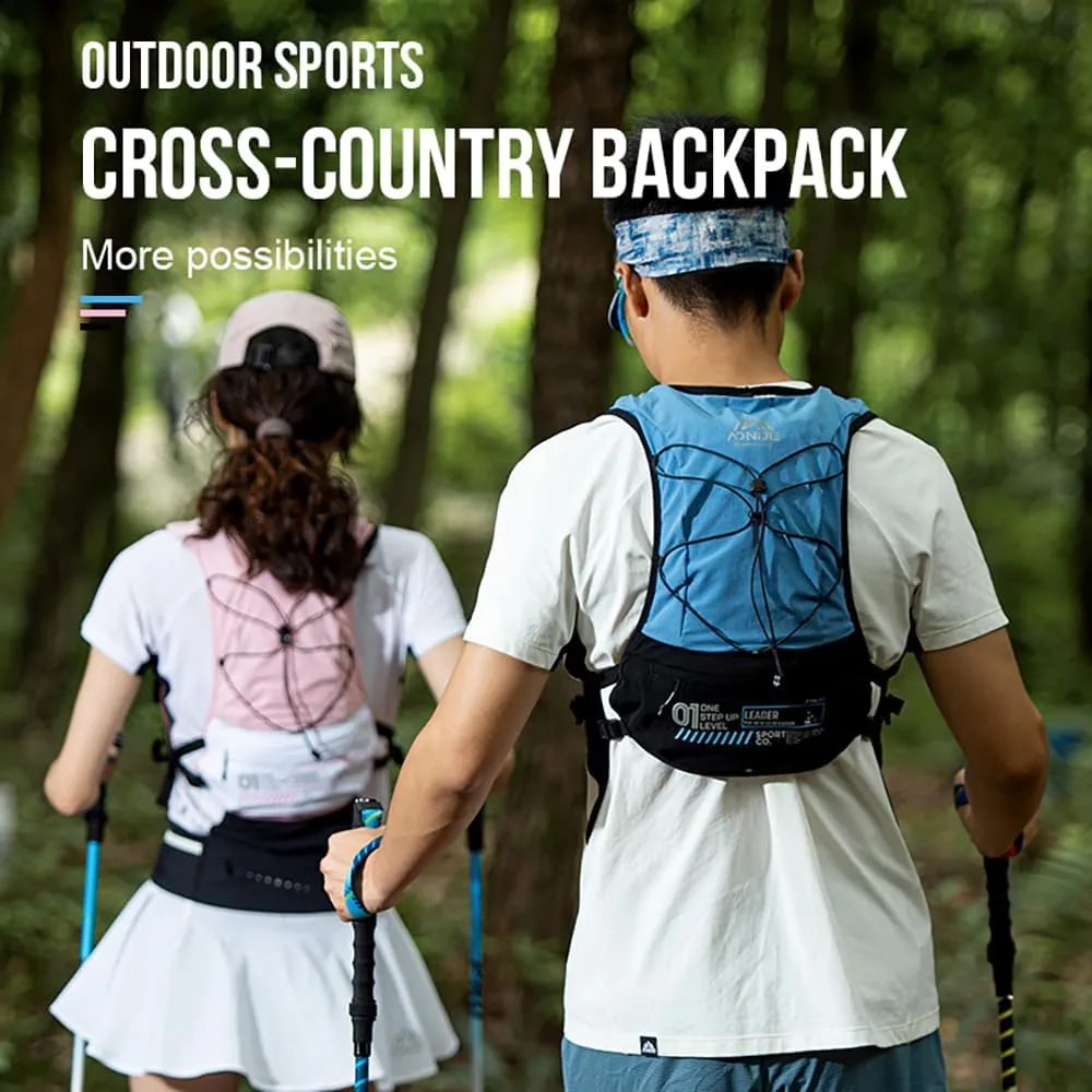 5L Running Hydration Vest Backpack for Men Women, Adjustable & Lightweight, Front & Back Pockets for Essential Storage