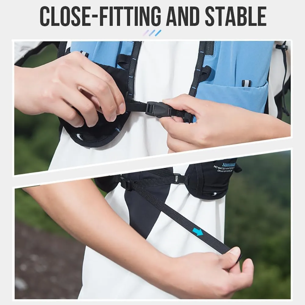 5L Running Hydration Vest Backpack for Men Women, Adjustable & Lightweight, Front & Back Pockets for Essential Storage