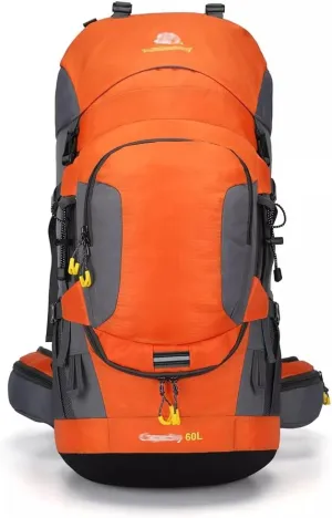 60L Outdoor Hiking Backpack Rucksack Travel Mountaineering Bag Hiking Camping Backpack(Black)