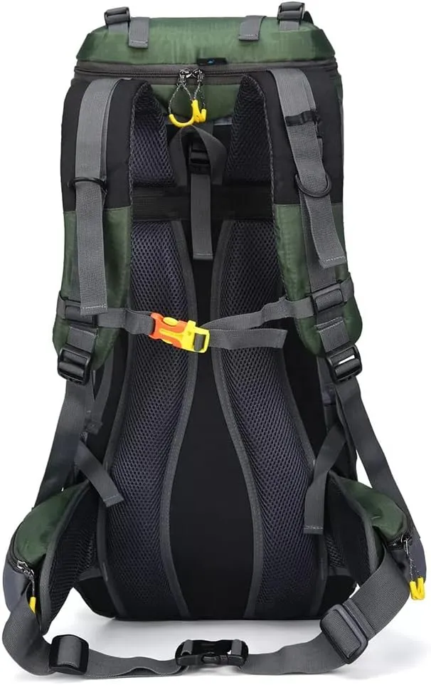 60L Outdoor Hiking Backpack Rucksack Travel Mountaineering Bag Hiking Camping Backpack(Black)