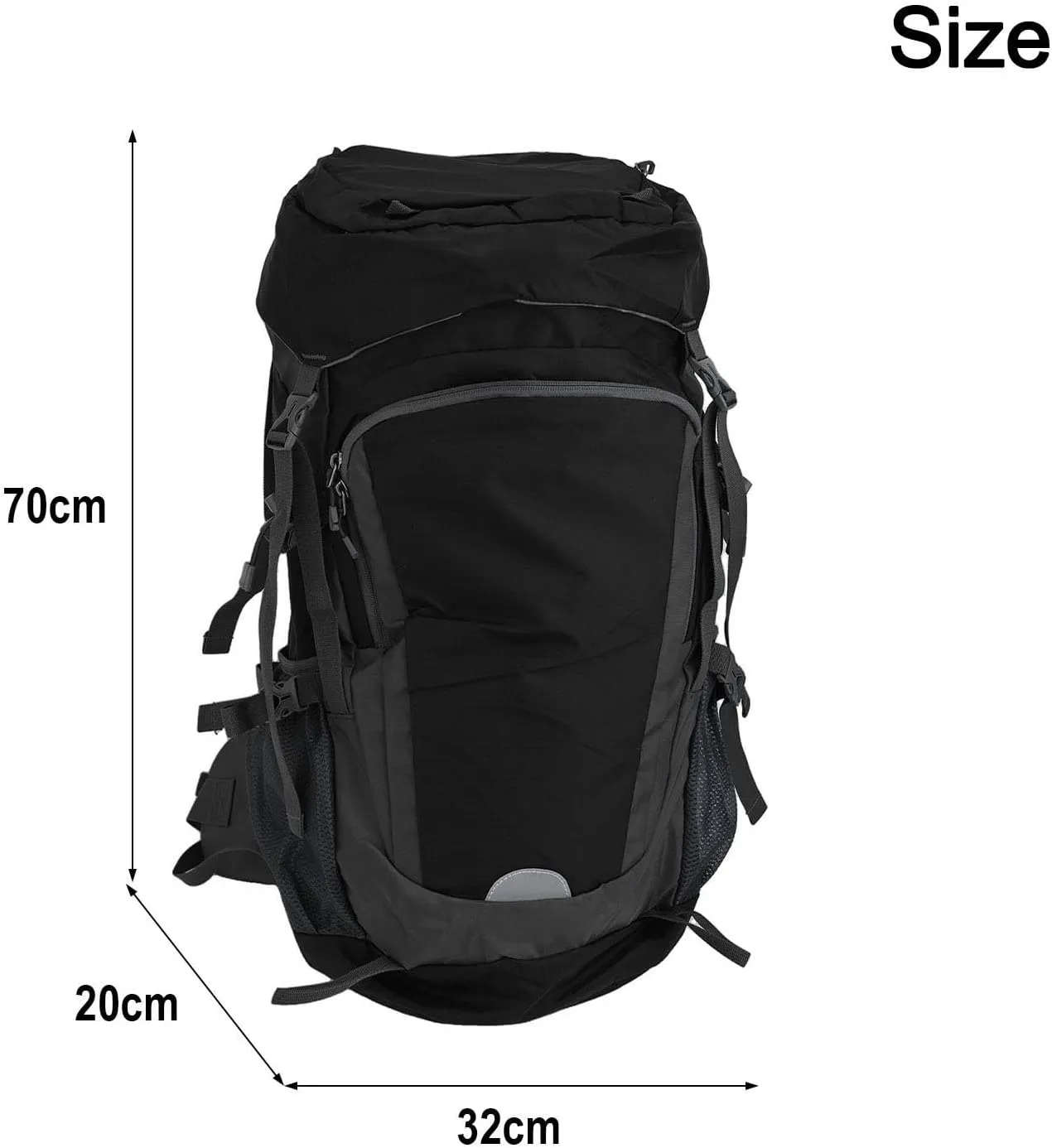 65L Hiking Backpack Waterproof Nylon Travel Daypack With Rain Cover For Camping Trekking Mountaineering Camping Backpack Assault Pack For Climbing(Black)