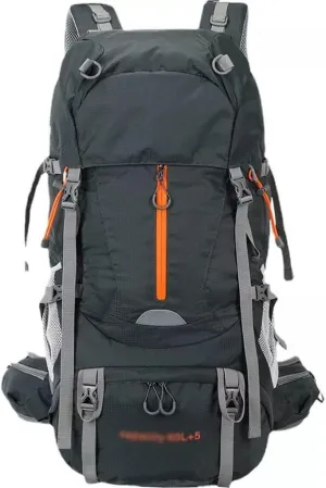 65L Mountaineering Bag Hiking Mountaineering Bag Outdoor Camping Backpack with Rain Cover(D)