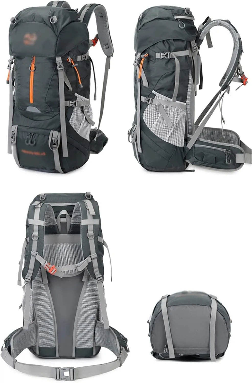 65L Mountaineering Bag Hiking Mountaineering Bag Outdoor Camping Backpack with Rain Cover(D)
