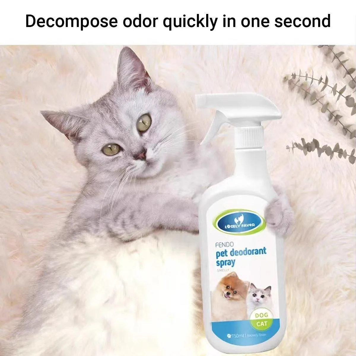 750ml Pet Odor Eliminator Spray for Dogs and Cats Indoor Cat Litter Freshener