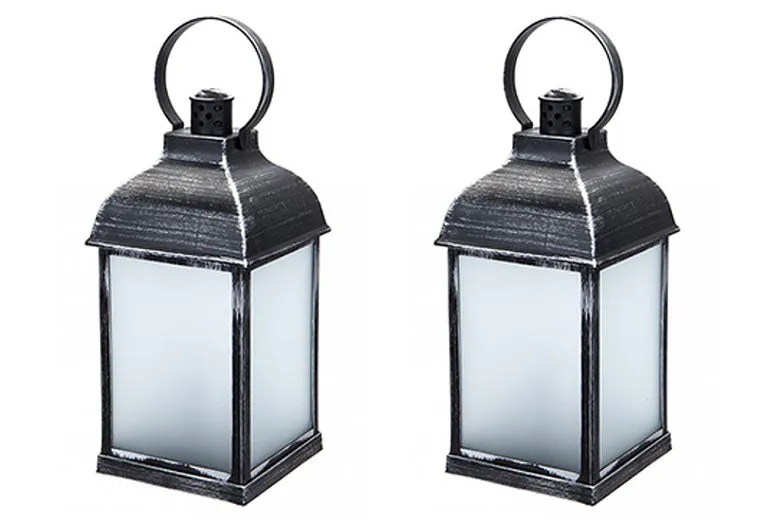 8.5" B/O Antique Dancing Flame Effect Lantern