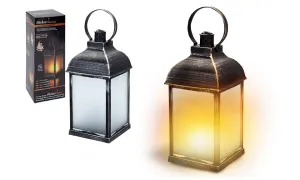 8.5" B/O Antique Dancing Flame Effect Lantern