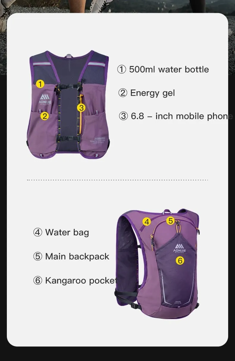 8L /5L Lightweight Hydration Backpack Hydration Vest Outdoors for Trail Marathoner Running Race-AONIJIE