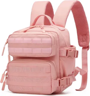 9L Mini Tactical Backpack, Multi-Purpose Rucksack,Small Gym Bag, EDC Molle, for Men and Women (Pink)