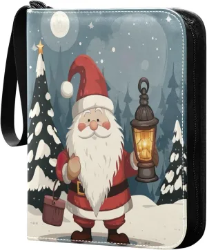 A Gnome Holding A Lantern 4 Pockets Card Binder for 400 Standard Trading Cards,Waterproof Card Holder Album for TCG, CCG, MTG, Gifts For Boys and Girls
