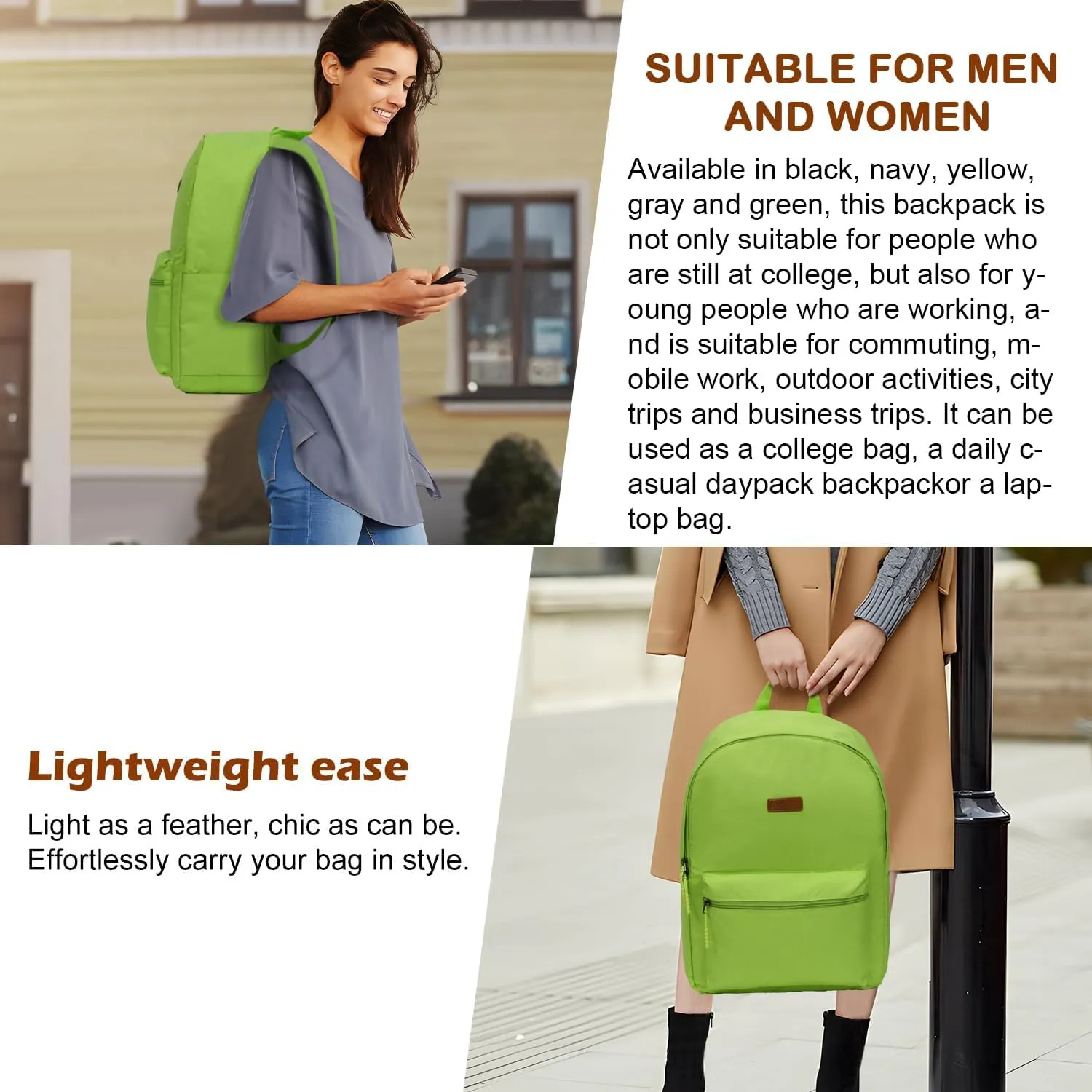 ABS PC Carry on Luggage set with backpack 3 Pcs suitcace with Spinner wheels TSA Lock 20-In hardshell Lightweight Luggage set (Lime)