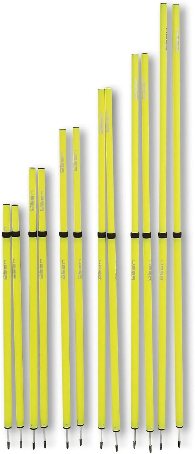 Adjustable Speed and Agility Training Poles - Yellow - 40 to 72 inches