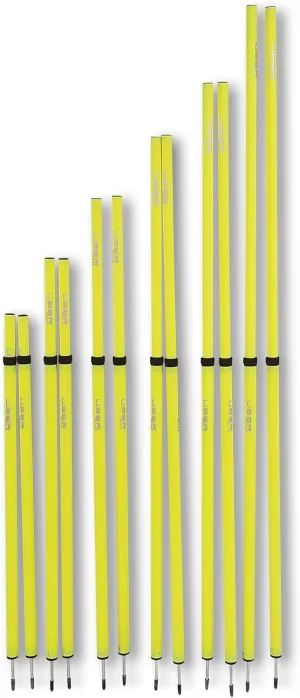 Adjustable Speed and Agility Training Poles - Yellow - 40 to 72 inches
