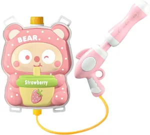 Adorable Penguin Backpack Water Gun - High-Capacity Outdoor Toy for Unlimited Summer Splash Fun (Strawberry Bear)