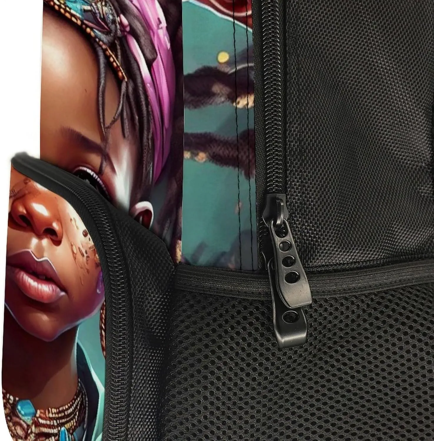 Afro Women African American Black Woman Art Rucksacks Lightweight Multipurpose Anti-Theft Shoulder Bag Big Capacity Traveling & Camping Backpack With Side Pockets