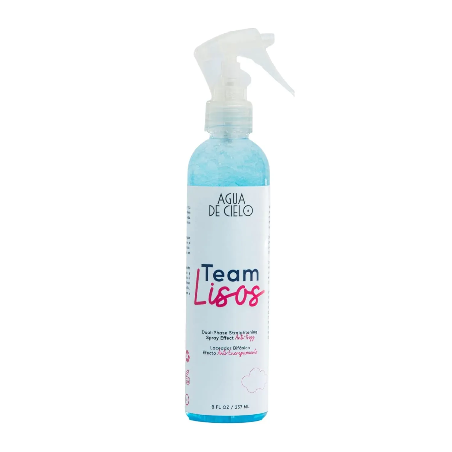 Agua de Cielo Team Lizos Hair Straightening Spray - Dual-Phase Straightening Spray Effect Anti-Frizz and Heat Protection, Straightens Hair Without Damaging for Healthy & Shiny Hair - 8 Oz