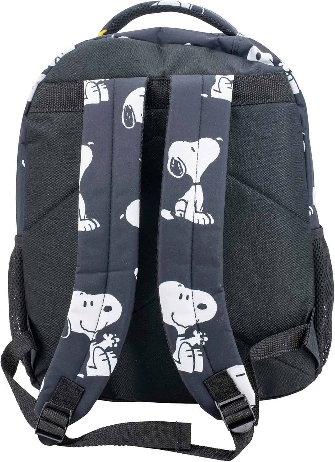 AI ACCESSORY INNOVATIONS Peanuts 16” Backpack With Front Pocket for Girls & Boys, Allover Print Bookbag Featuring Snoopy & Woodstock, Black