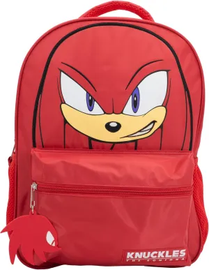 AI ACCESSORY INNOVATIONS Sonic The Hedgehog Backpack for Boys & Girls, Knuckles 16 Inch Schoolbag with 3D Features, Durable School Bag for Kids, Red