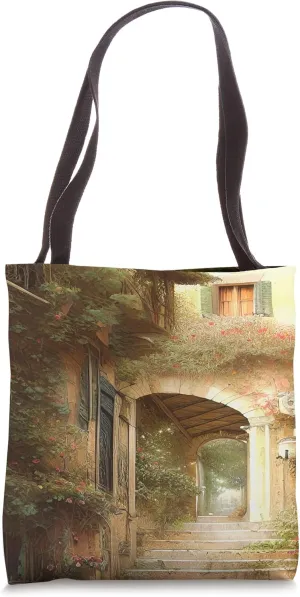 ai generated house with flower Tote Bag