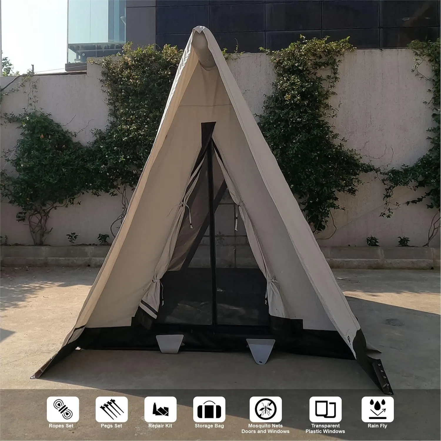 AIR BUSHCRAFT Premium Inflatable Tent for 4 Seasons – Luxurious Waterproof Camping Tent with Panoramic Windows & UV Protection