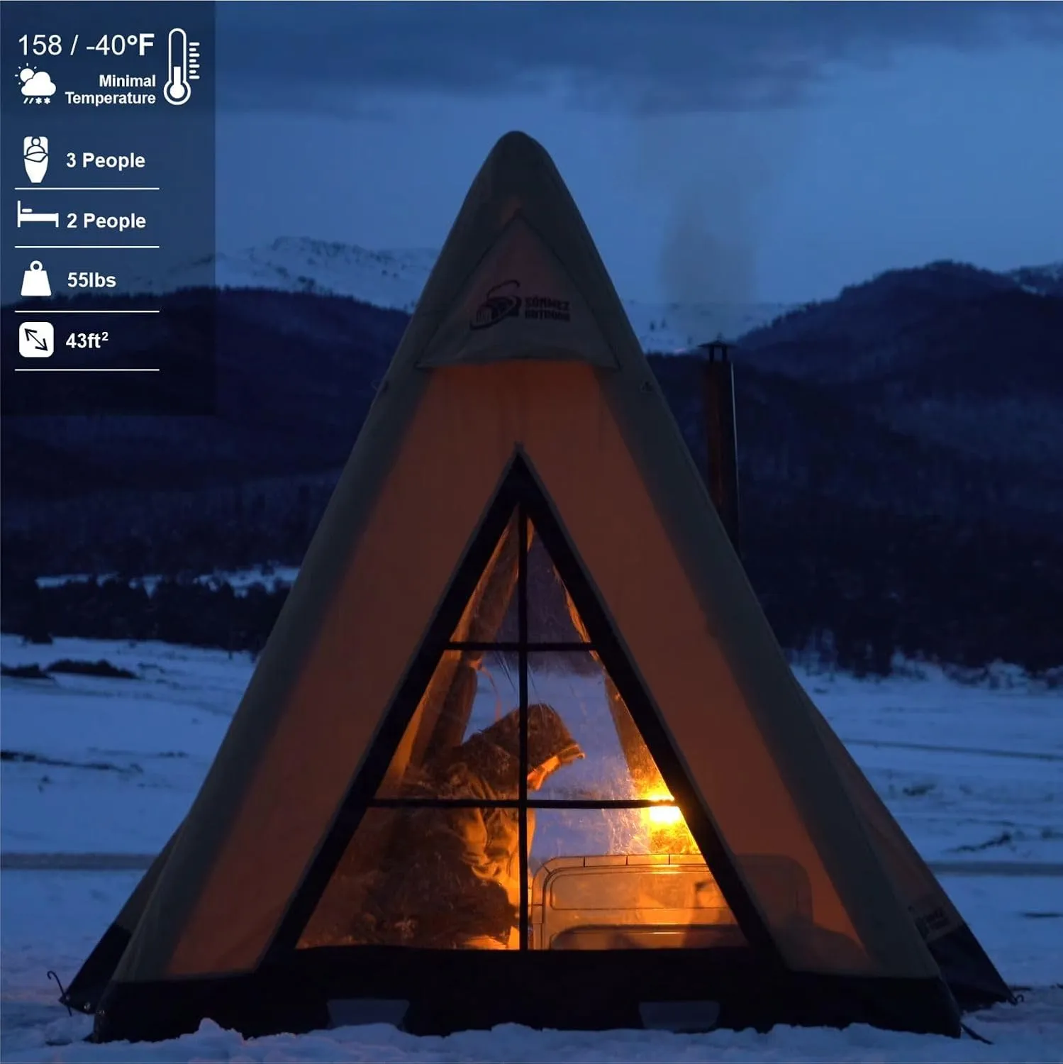 AIR BUSHCRAFT Premium Inflatable Tent for 4 Seasons – Luxurious Waterproof Camping Tent with Panoramic Windows & UV Protection