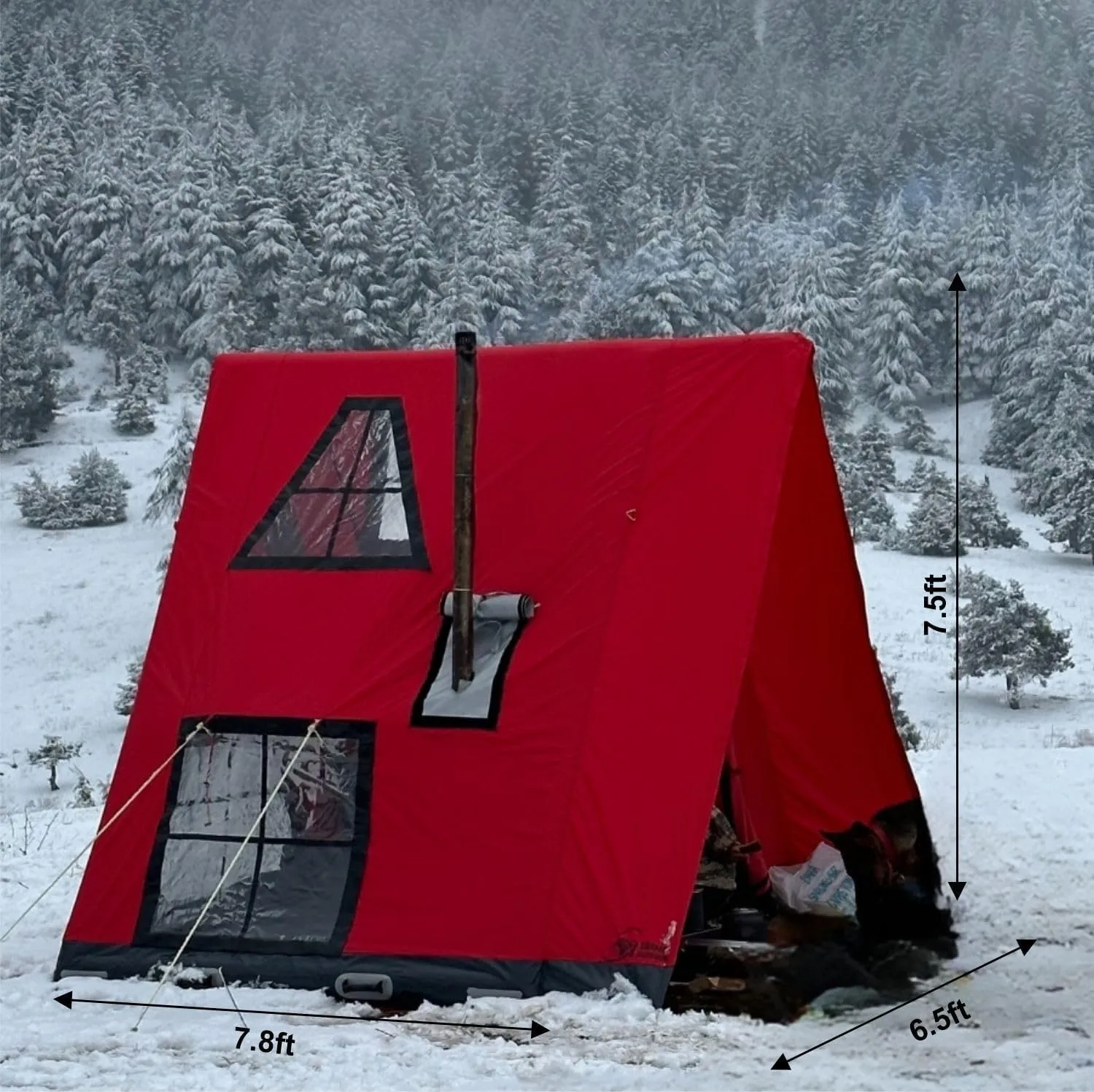 AIR BUSHCRAFT Premium Inflatable Tent for 4 Seasons – Luxurious Waterproof Camping Tent with Panoramic Windows & UV Protection