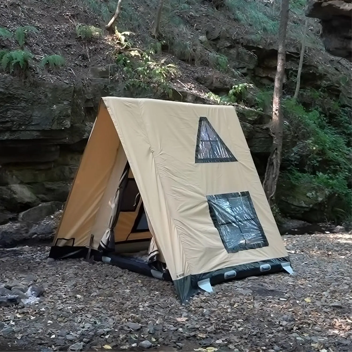 AIR BUSHCRAFT Premium Inflatable Tent for 4 Seasons – Luxurious Waterproof Camping Tent with Panoramic Windows & UV Protection