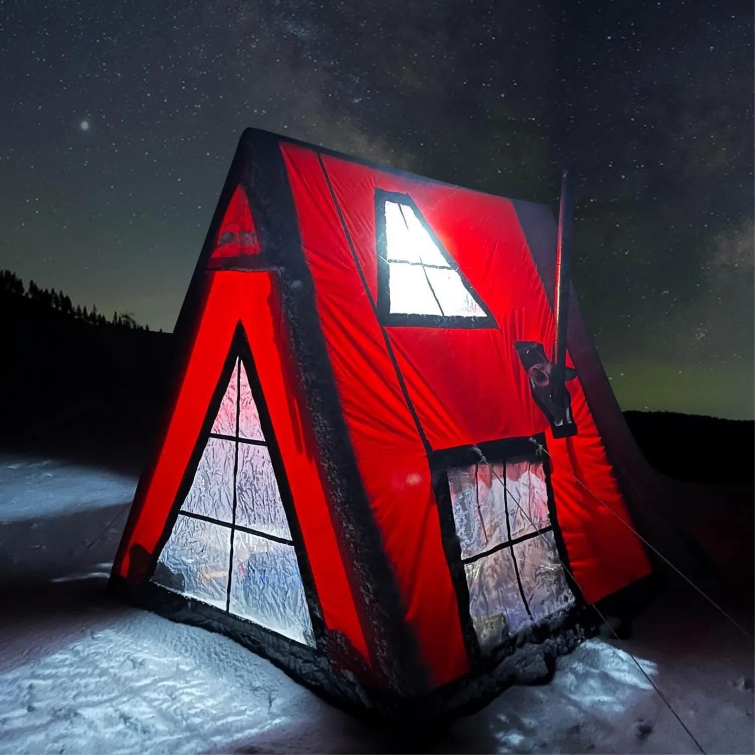 AIR BUSHCRAFT Premium Inflatable Tent for 4 Seasons – Luxurious Waterproof Camping Tent with Panoramic Windows & UV Protection